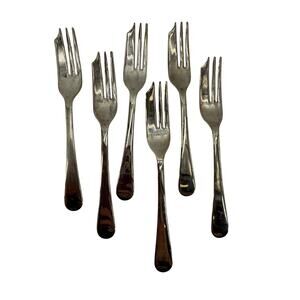 Silver Plated Sheffield England Pastry Cake Dessert Forks Vintage 7 Inch Set 6
